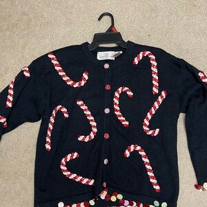 Jane’s Closet Festive Candy Cane Cardigan